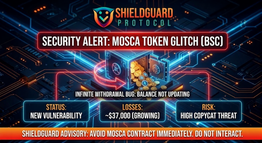 “Mosca” Token Infinite Withdrawal Vulnerability (BSC)