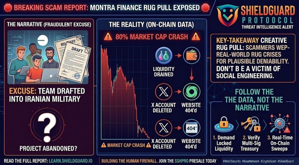 The “Geopolitical” Rug Pull – Anatomy of the Montra Finance Exit Scam