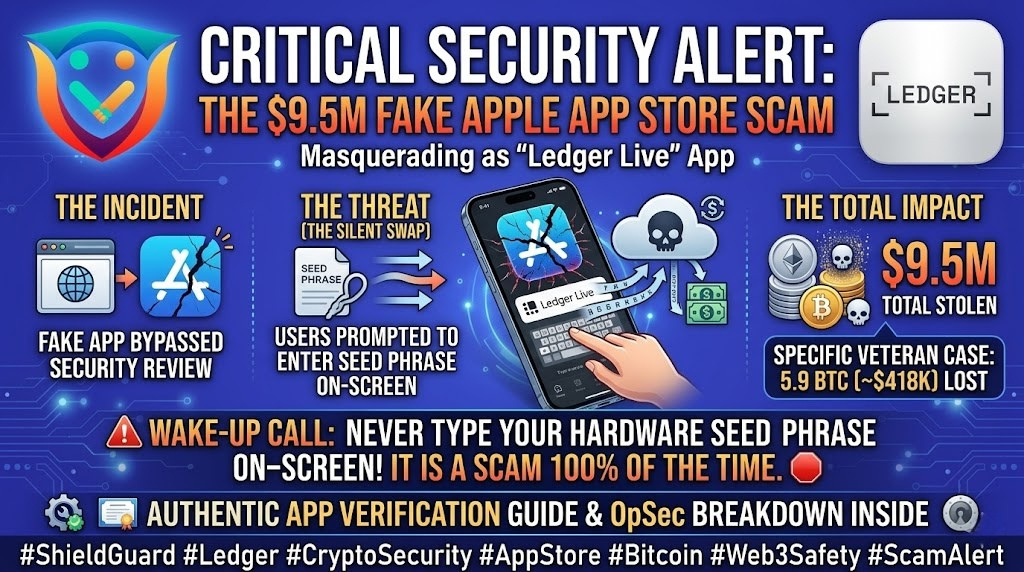 SCAM ALERT: The $9.5M Fake “Ledger Live” App on Apple’s App Store