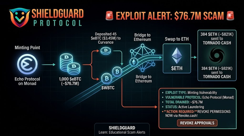 CRITICAL SCAM ALERT: Echo Protocol Exploit on Monad ($76.7M)