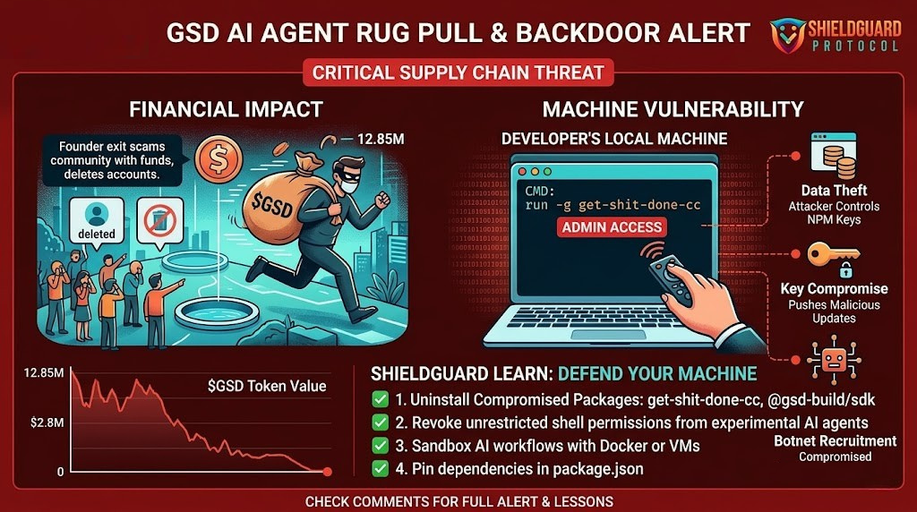 SCAM ALERT: The “Get Shit Done” (GSD) AI Agent Rug Pull & Active NPM Threat
