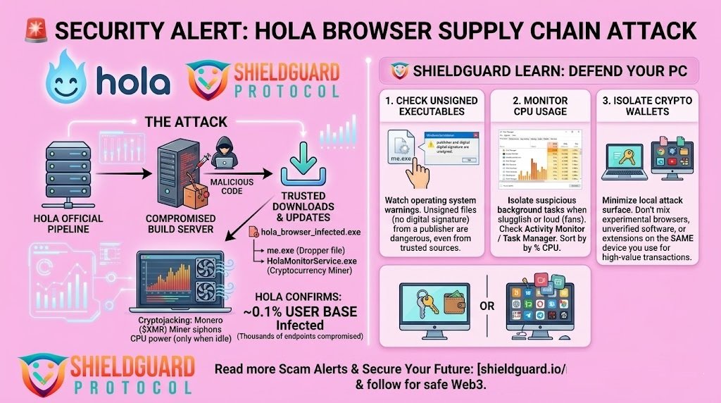 SCAM ALERT: Hola Browser Hit by Supply Chain Attack & Malware Injection