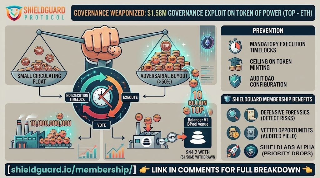 SCAM ALERT: Token of Power (TOP) Suffers $1.58M Flash Governance Takeover